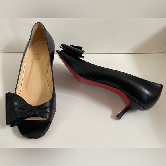 ✨ CHRISTIAN LOUBOUTIN peep toe kitten heels - Picture 16 of 16